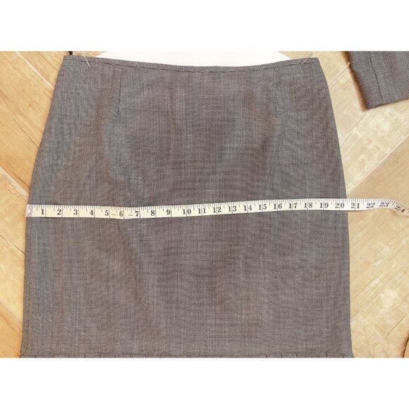 TAHARI Women's Sz 12 Tweed Suit Arthur S Levine Black Wht Wool Poly Blend Lined - Picture 13 of 16